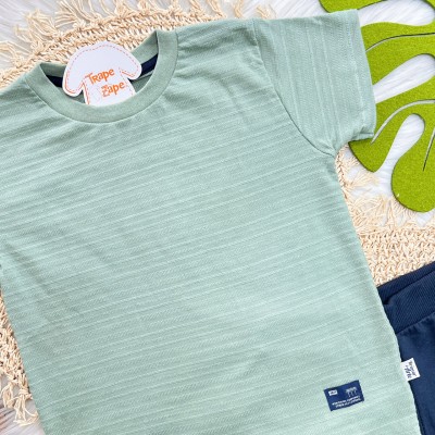 Conj. Camiseta Vision e Bermuda em Moletinho - Verde e Marinho